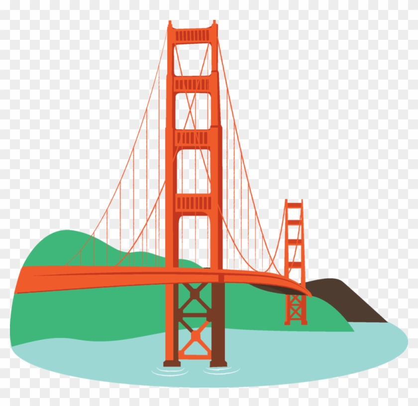 Cartoon - Golden Gate Bridge Clipart #204887