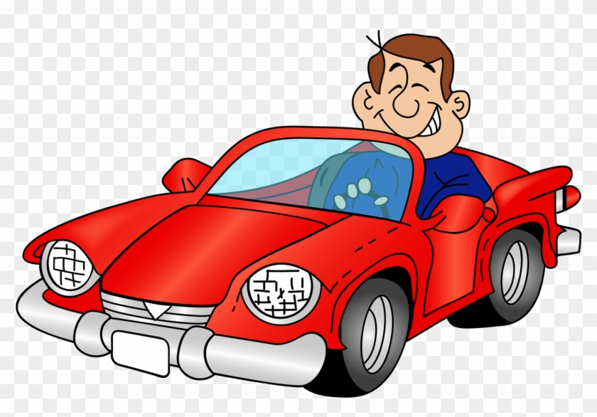 Cartoon Car With A Driver - Car With Driver Cartoon #204977