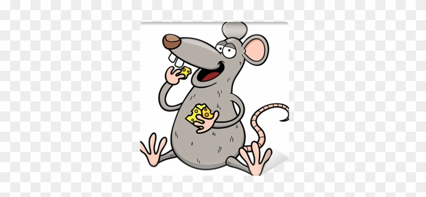 Vector Illustration Of Cartoon Rat Wall Mural • Pixers® - Illustration #205248