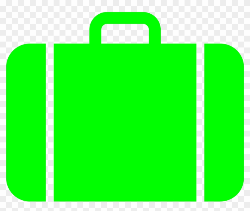 Suitcase Icon Green - Green Suitcase Icon #205315