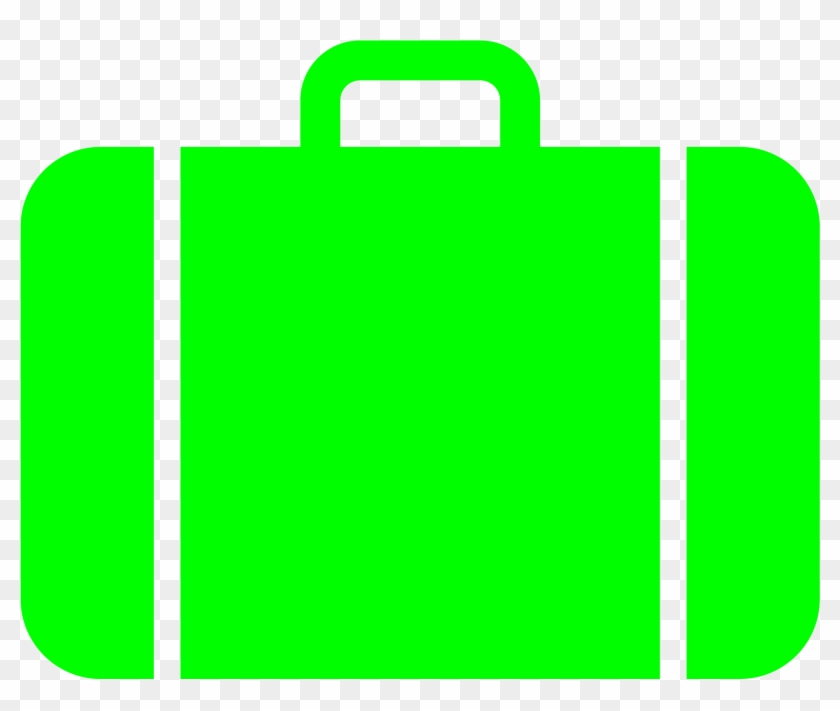 Suitcase Icon Green - Green Suitcase Icon #205315