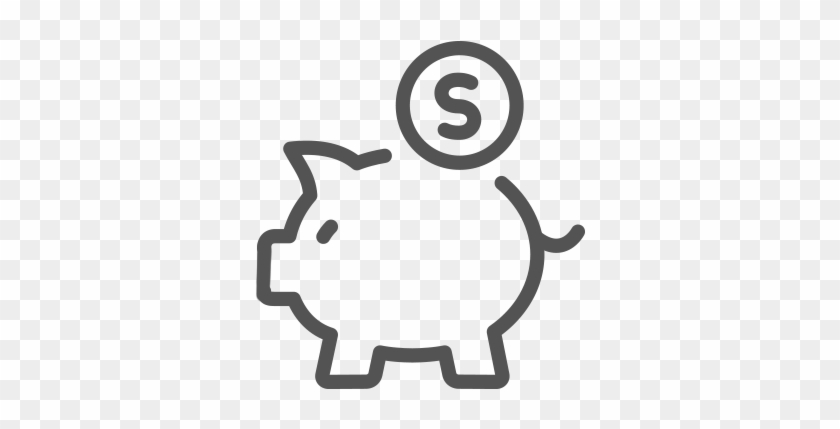 Icon Dark Piggy Bank - Piggy Bank Vector Free #205479