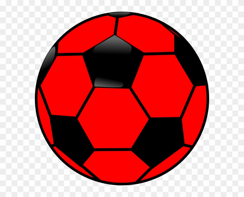 Ball Clipart Red - Pelota De Futbol Dibujo #205563