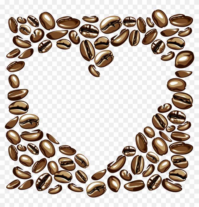 Vector Heart-shaped Peach Shade Coffee Beans - Coffee #205673
