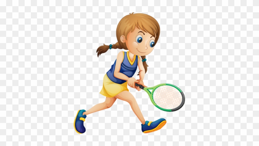 Sport - Girl Playing Tennis Clipart #205669