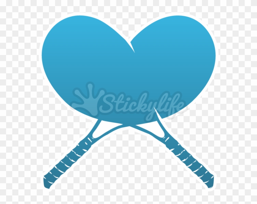 Tennis Racket Decal - Heart #205717