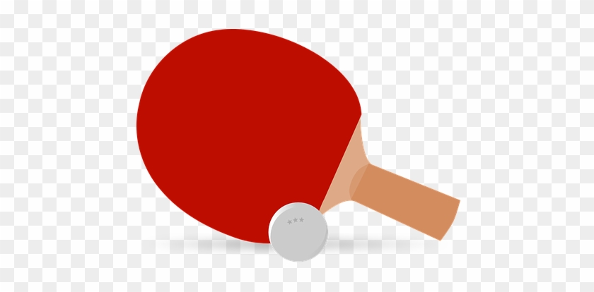 Ping-pong Table Tennis Paddle Bat Ball Spo - Table Tennis Bat Vector #205836