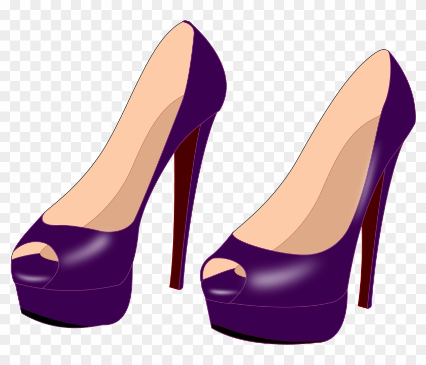 Shoe Clip Art - Purple High Heel Clipart #205851