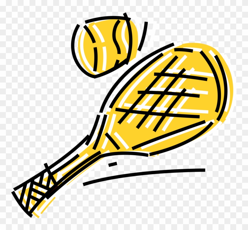 Vector Illustration Of Sport Of Tennis Racket Or Racquet - Vector Illustration Of Sport Of Tennis Racket Or Racquet #205921
