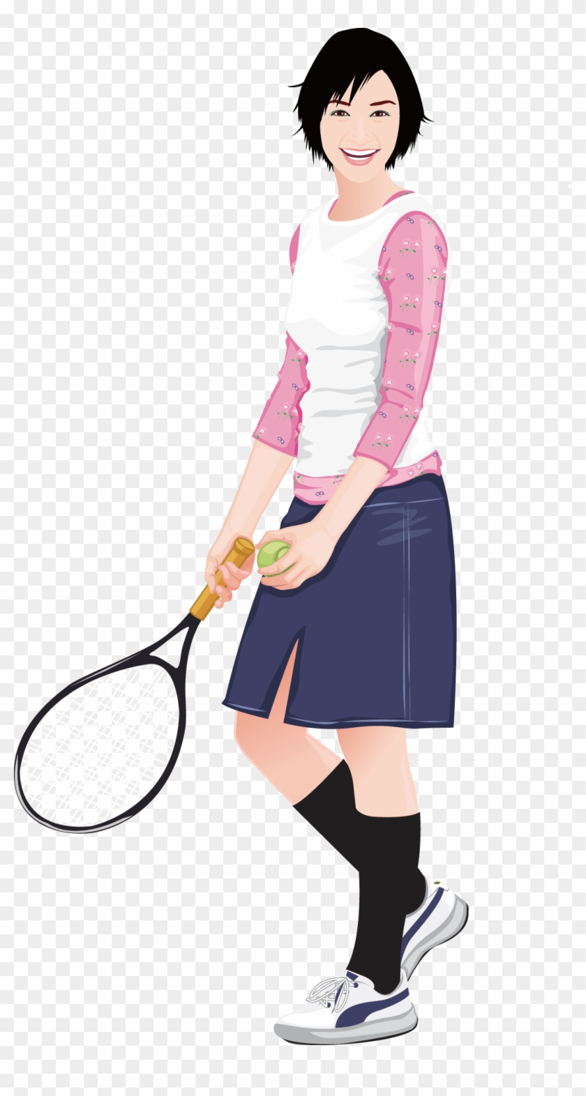 Tennis Girl Euclidean Vector Clip Art - Tennis Girl Euclidean Vector Clip Art #206011