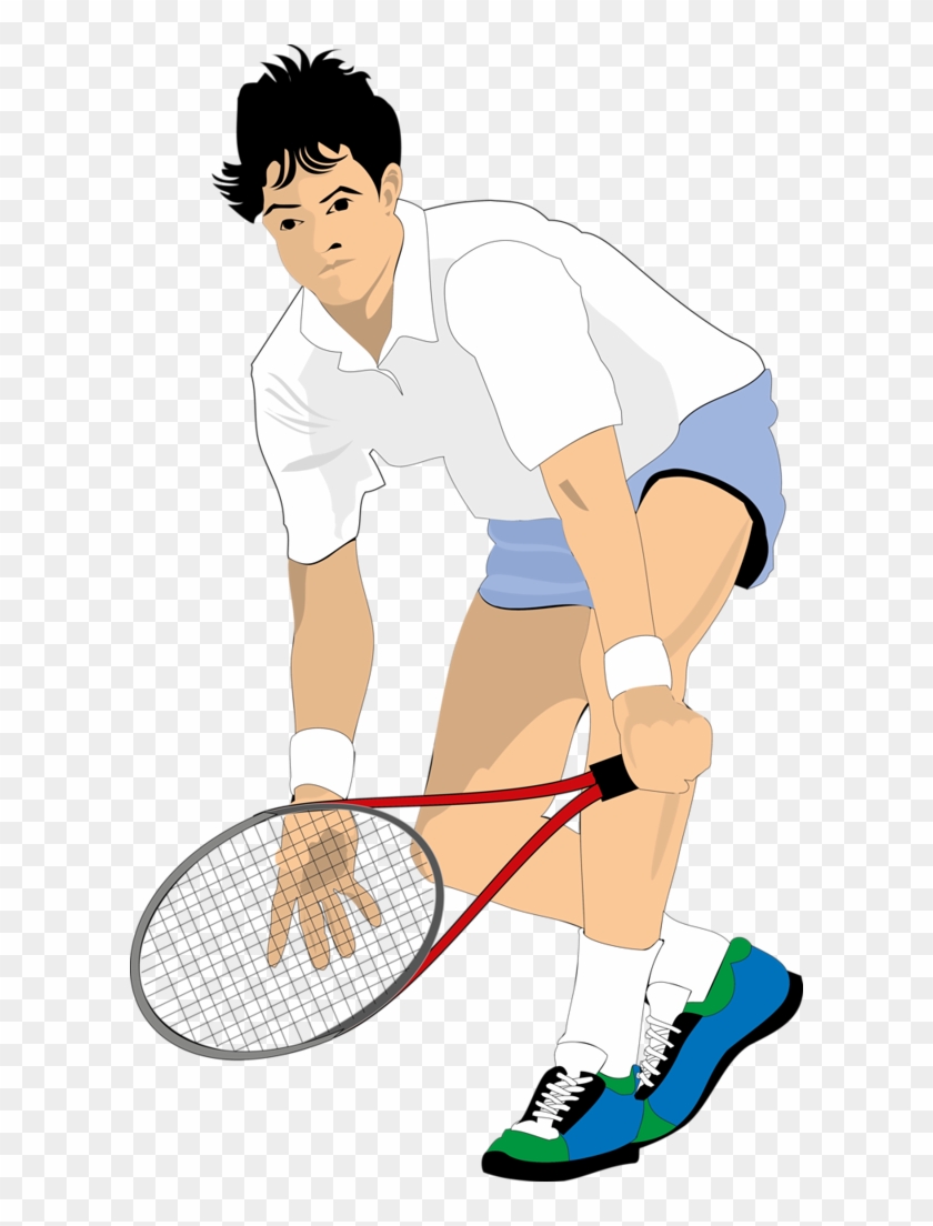 Tennis Player Cartoon Clip Art - Transparent Tennis Player Png #206112