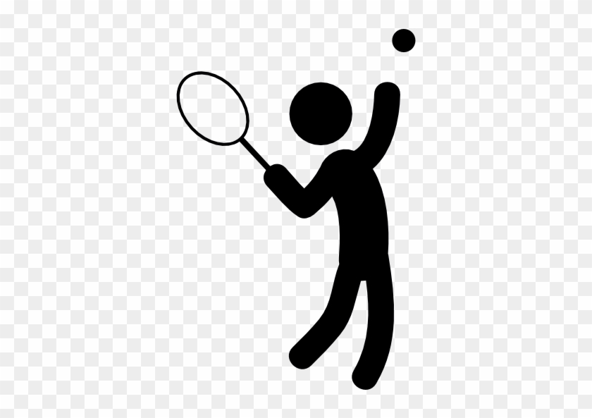 Hombre Jugando Al Tennis Icono Gratis - Person Playing Tennis Cartoon #206125