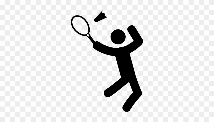 Man Playing Badminton Vector - Badminton Symbol #206163