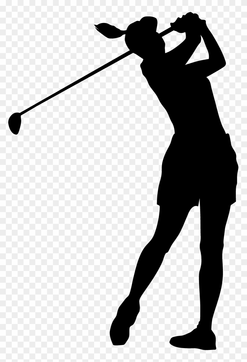 Free Disc Golf Clipart - Female Golfer Silhouette Png #206227