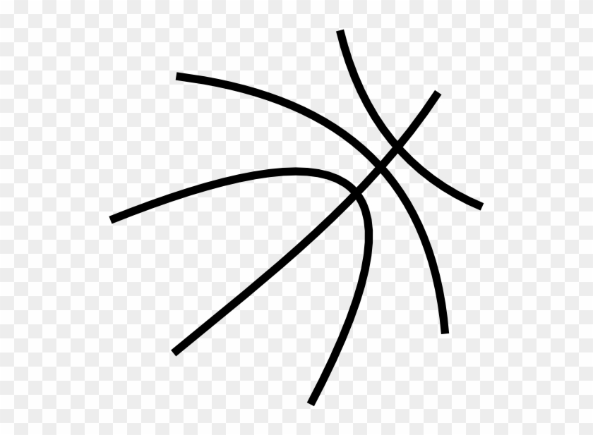 Basketball - Hoop - Clipart - Black - And - White - Basketball Lines On Ball #206375