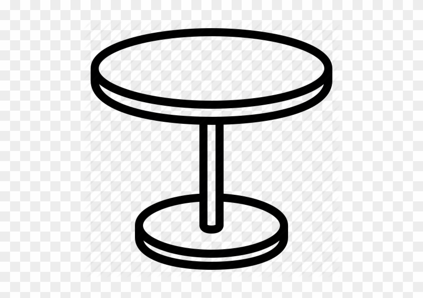 Dining Table, Furniture, Round Table, Table Icon - Round Table Clipart Black And White #206482