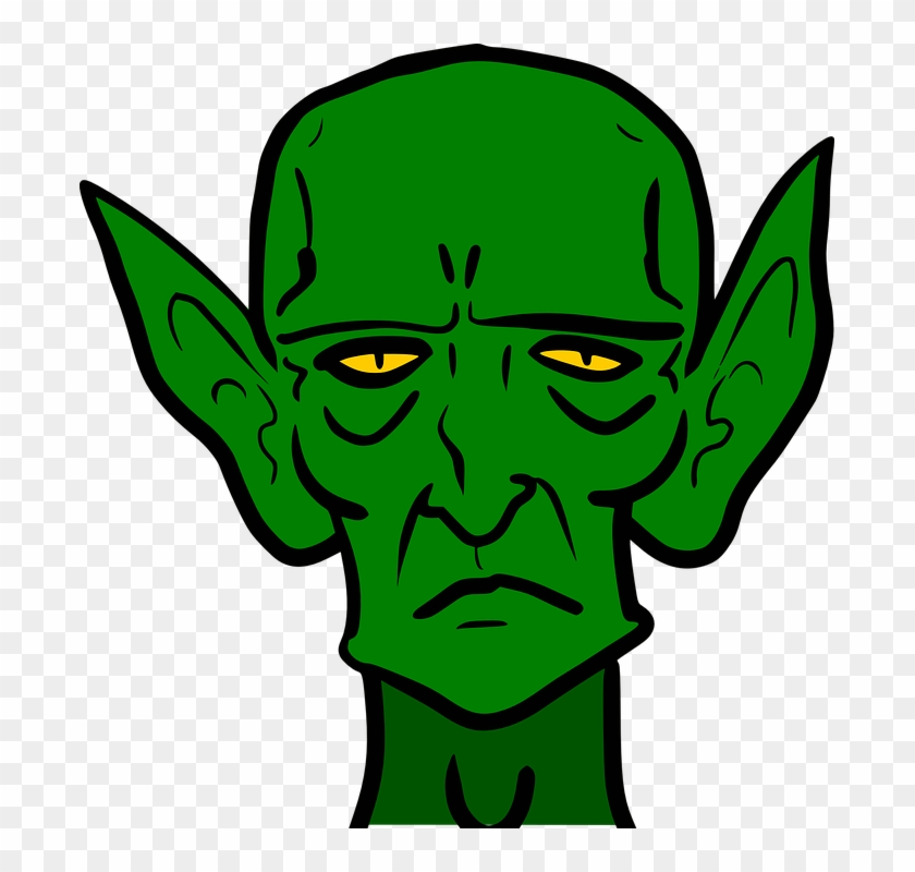Scary Ear Clip Art Goblin, Monster, Sad, Green, Frown, - Story Of The Goblins Who Stole #206520