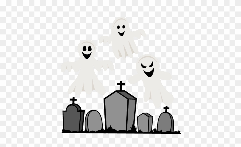 Graveyard Clipart Cute - Ghosts In The Graveyard Clipart #206547