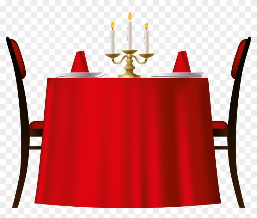 Red Romantic Table Png Image - Candle Light Dinner Png #206585