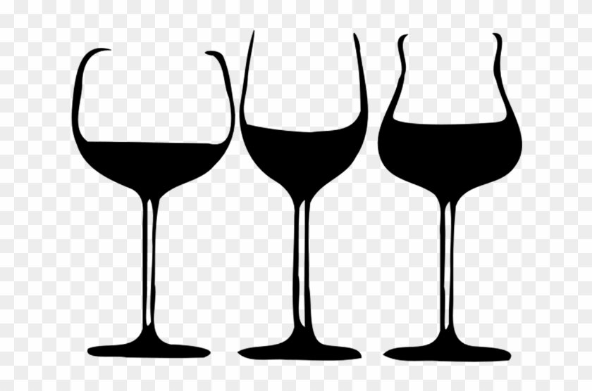 Cheers 3 Wine Glasses Standard Weight - Black And White Cheers Glasses #206850