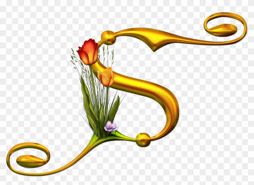 Bello Alfabeto Con Flores Y Mariposas - Decorative Fonts #206915