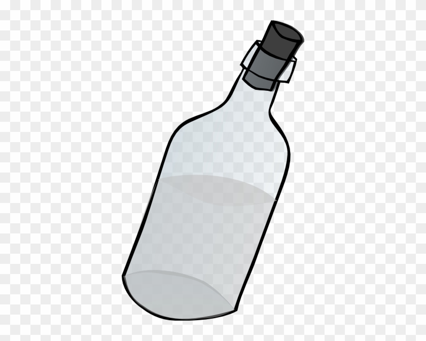 Glass Bottle Black And White Clip Art At Clker - Message In A Bottle #206955