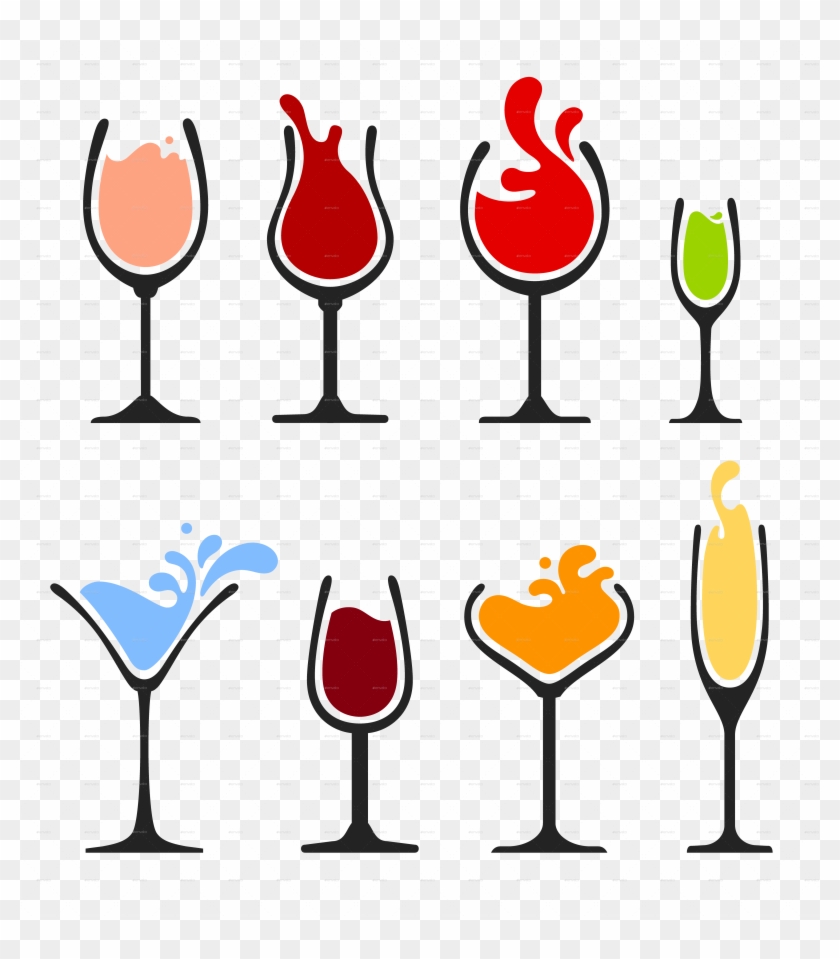 Bokali-6 - Wine Glass Vector #206989