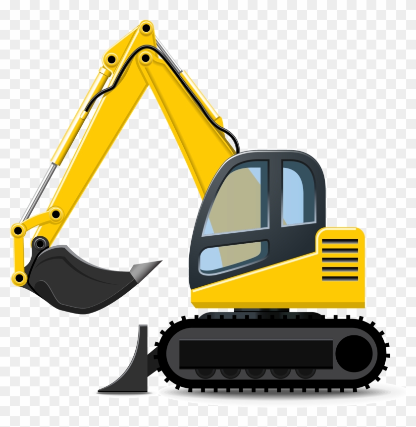 Excavator Heavy Equipment Backhoe Clip Art - Clip Art Construction Trucks #207009