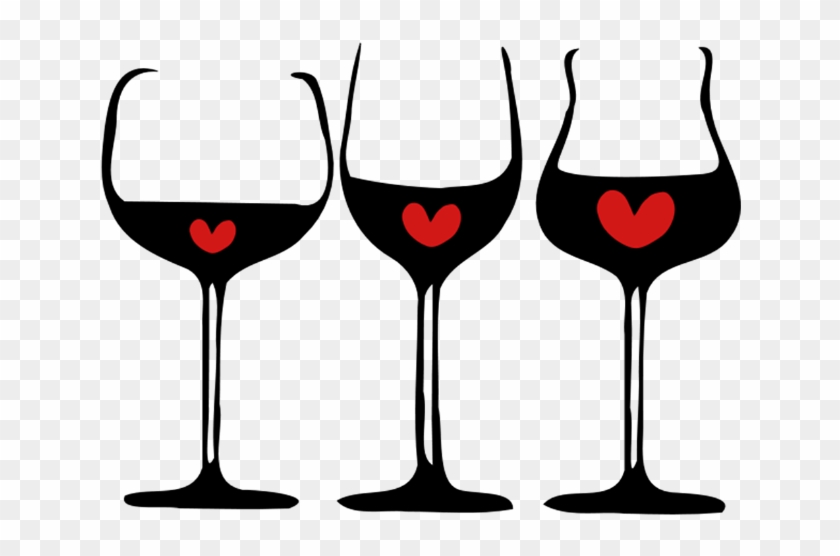 Cheers 3 Red Hearts Wine Glasses Standard Weight - Wine Glass #207056