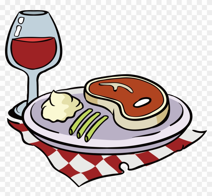 Red Wine Beefsteak Clip Art - Beefsteak Clipart #207211