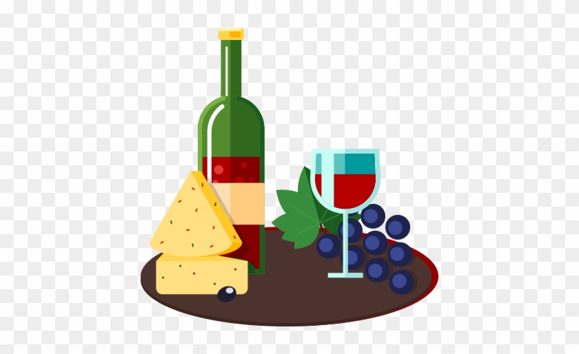 Red Wine Cheese Illustration - Wine And Cheese Cartoon #207287