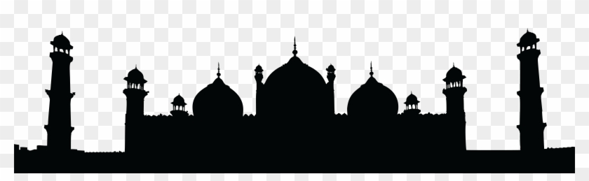 Free Clipart Of A Badshahi Mosque Lahore Pakistan Black - Badshahi Mosque #207447