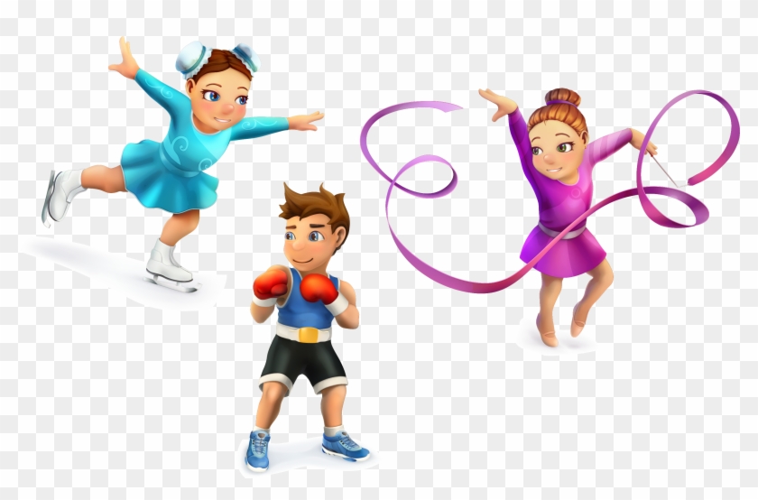 Sports Cartoon Child Active - Imagenes De Gimnasia Ritmica Animadas #207464