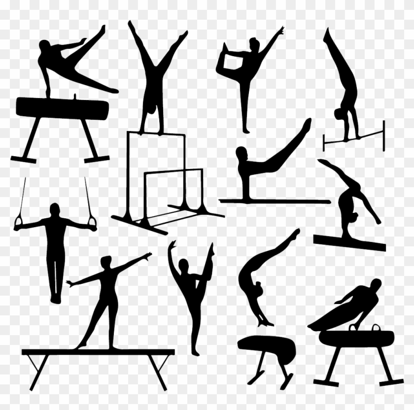 Gymnastics Silhouette Vault Clip Art - Gymnastics Silhouette #207552