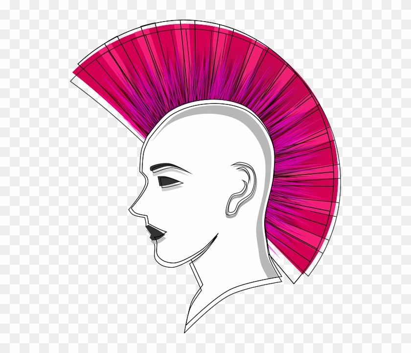 Man, Person, Face, Boy, Mohawk, Pink, Punk - Mohawk Clipart #1310035