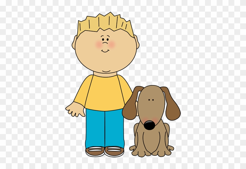 Boy - Blonde - Cute - Clip - Clipart - Clip Art Boy And Dog #1310372