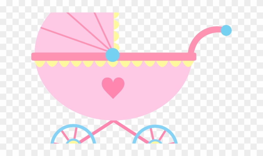 Cute Pink Baby Carriage Free Clip Art 3 Wheel - Clip Art #1310475