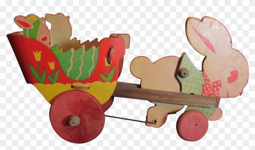 Bunny Pulling Candy Container Cart From The 1940's - Toy Craft Kit #1310484
