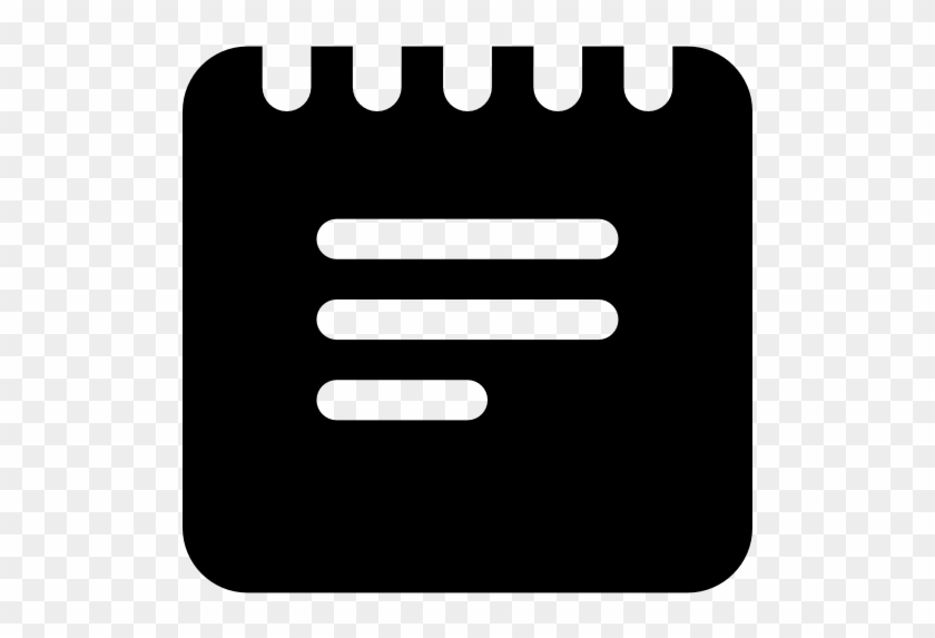 Black Notes Interface Square Symbol With Spring Free - Notes Black Icon #1310521