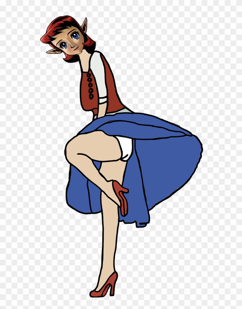Anju's Skirt-blowing Pose By Darthranner83 - Cartoon #1310598