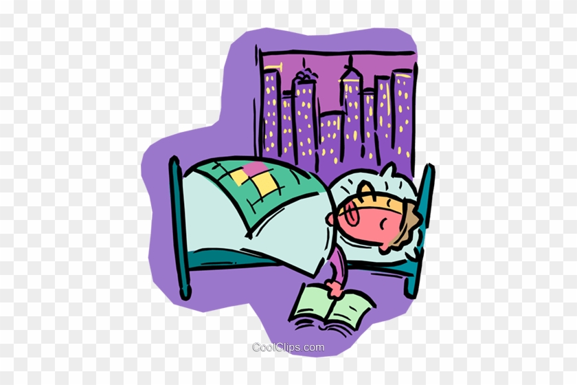 Person Sleeping In Bed Royalty Free Vector Clip Art - Person Sleeping In Bed #1310644