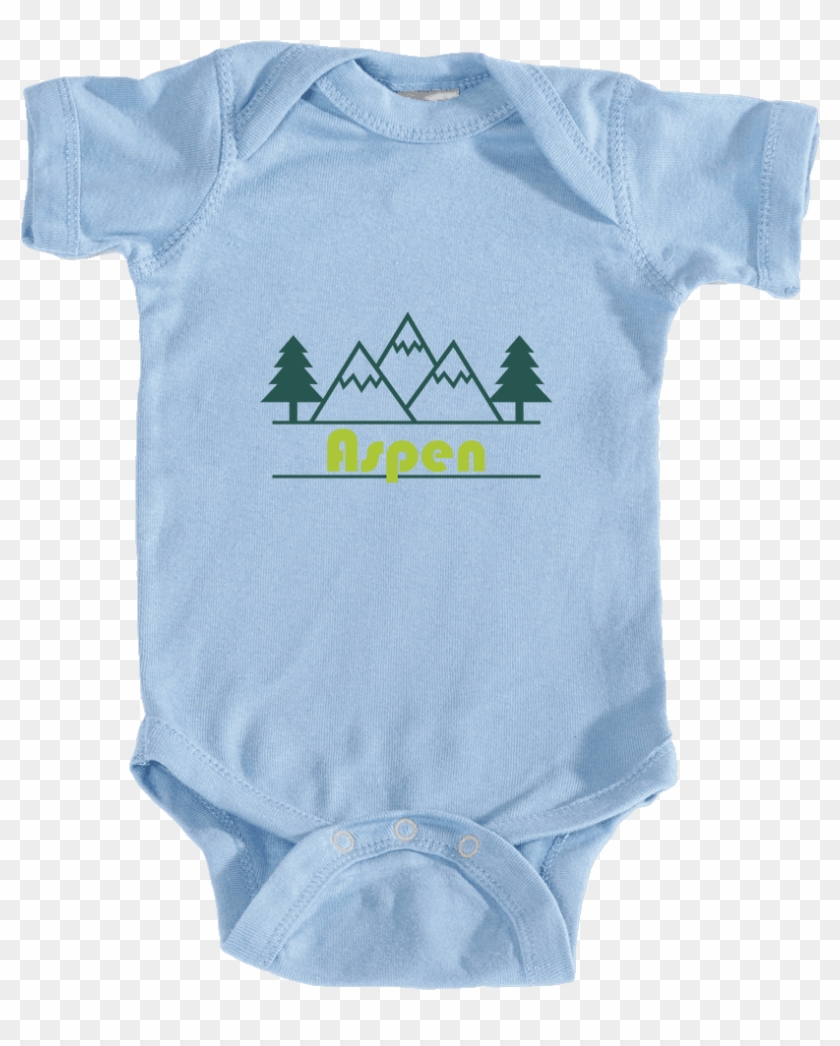 Colorado Mountain & Trees In Green - Jukeboxbabyclothing Sun Refused To Shine Bodysuit | #1310690