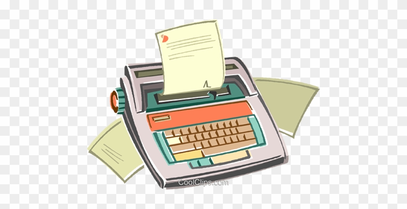 Electric Typewriter Royalty Free Vector Clip Art Illustration - Document #1310797
