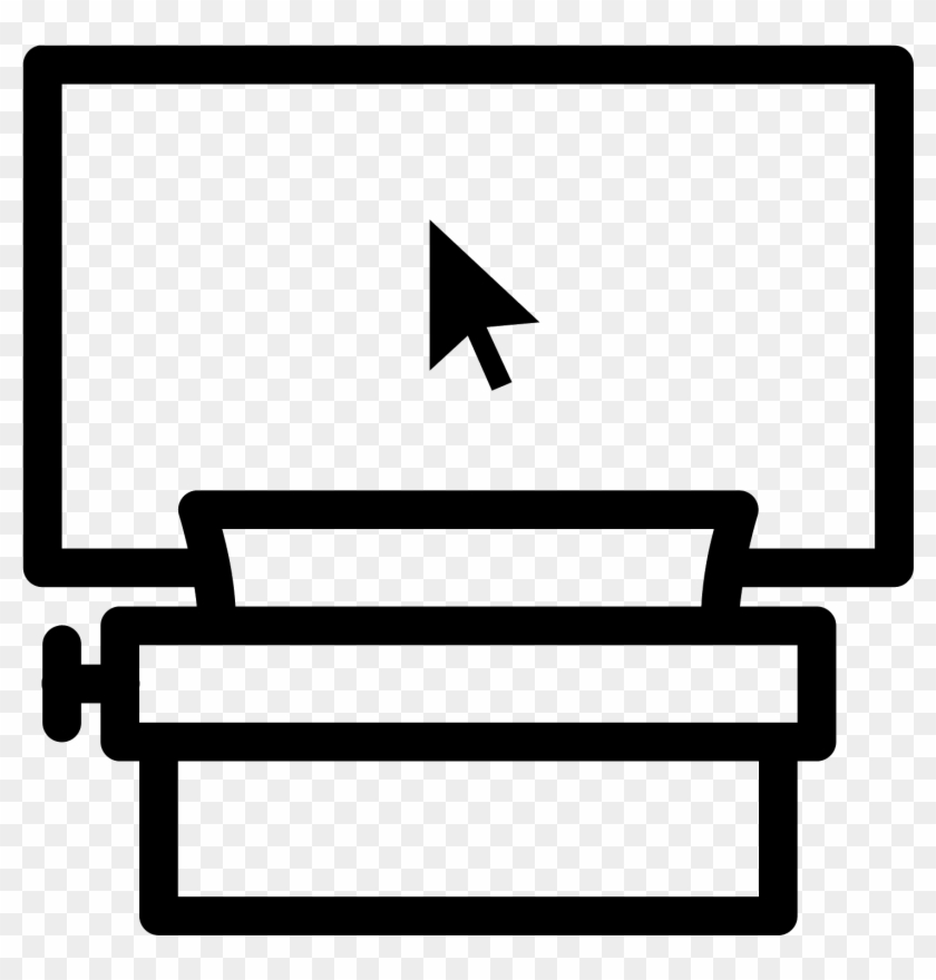 Typewriter With Screen Icon - Type Writer Png Icon #1310876