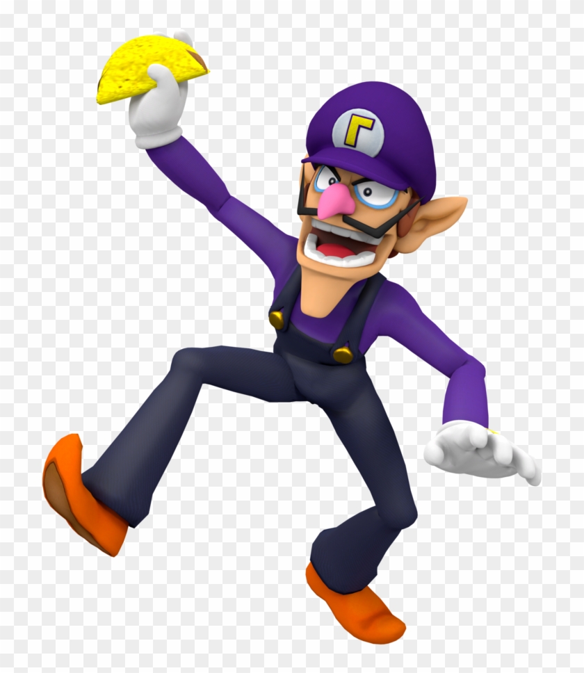 Waluigi Holding A Taco Render By Nintega-dario - Waluigi #1311087