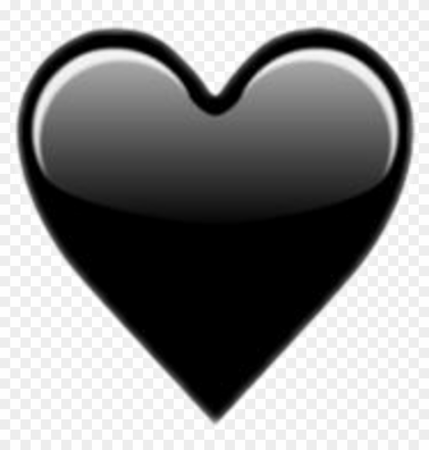 Emoji De Dominio Corazón De La Etiqueta Engomada De - Black Heart Emoji Iphone #1311145