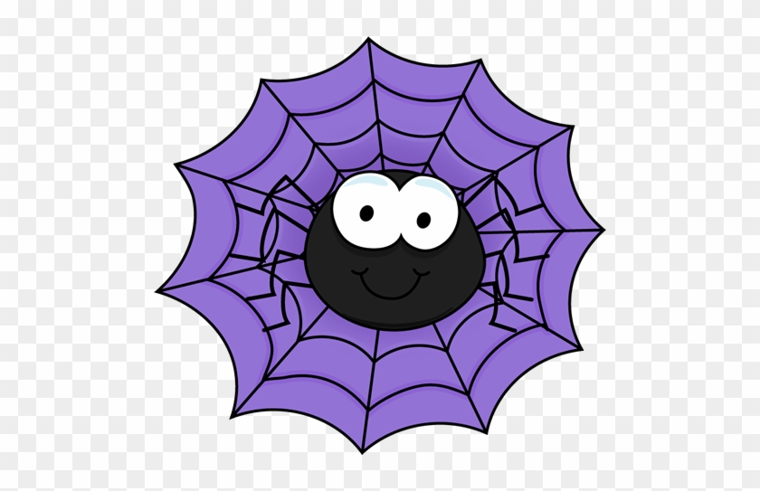 Spider In A Purple Spider Web - Spider Web Coloring Page #1311376