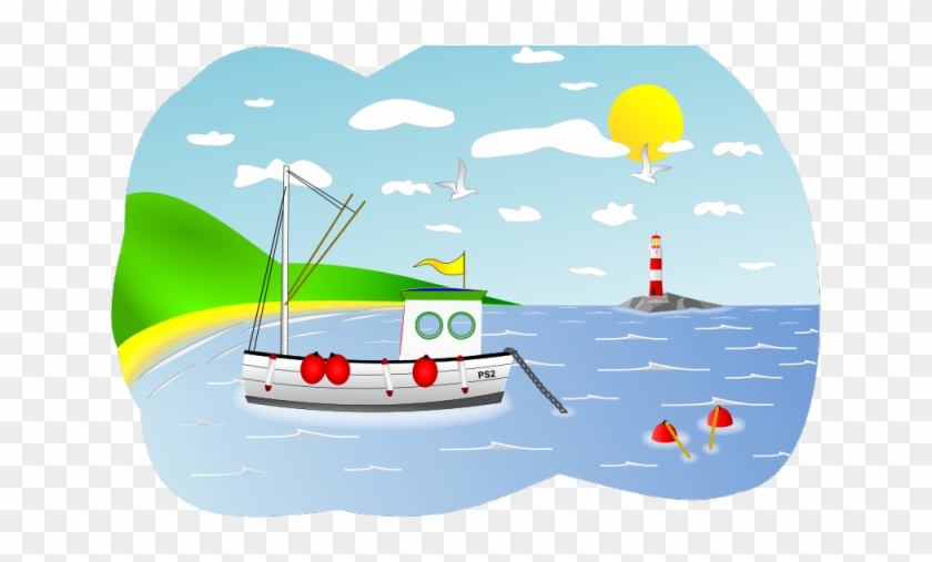 Fishing Boat Clipart Water Clipart - My Travel Diary By Floral Journals #1311857