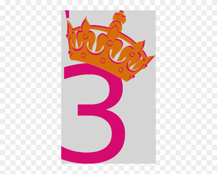 Pink Tilted Tiara And Number 2 Clip Art At Clker Pink - Number 3 In Pink #1311876