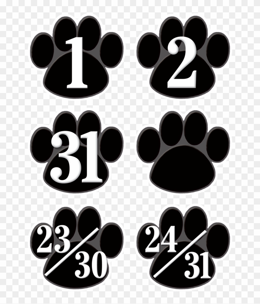 Tcr5232 Black Paw Prints Calendar Days Image - Teacher Created Resources 5232 Black Paw Prints Calendar #1312062